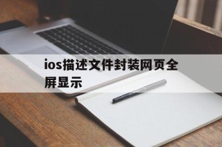 ios描述文件封装网页全屏显示的简单介绍